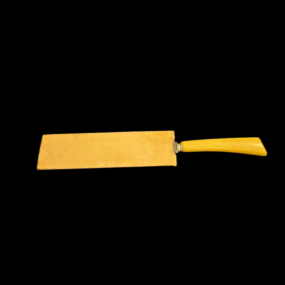 Vintage Haist's Sinclair Sebewaing Michigan Cake Pie Server Yellow Handle